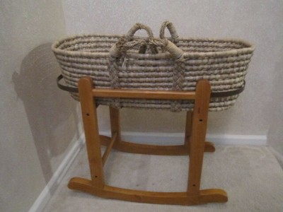 wicker baby bassinet with stand